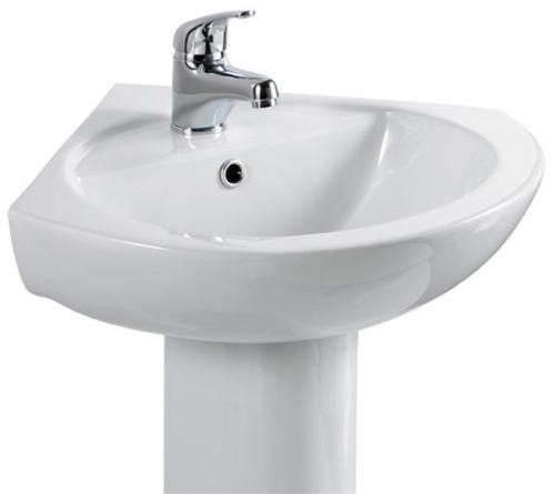 Eastbrook Loire 400mm 2 Tap Hole Corner Basin 75.0017 Image 1
