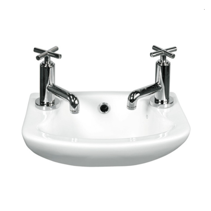 Eastbrook Loire 350x250mm 2 Tap Hole Cloakroom Basin 75.0018 Image 1