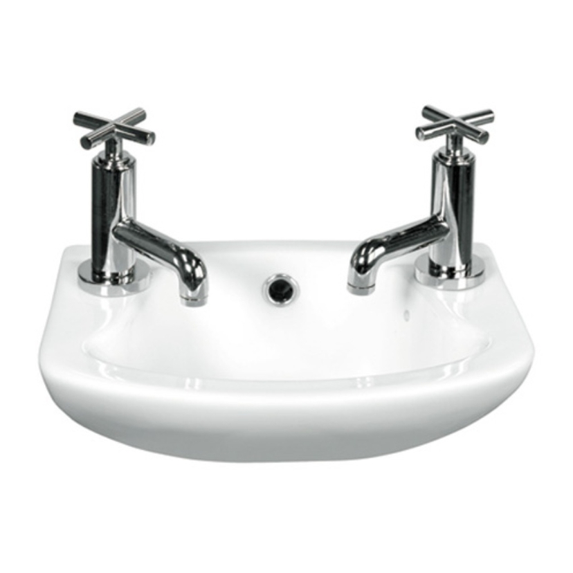 Eastbrook Loire 450x275mm 2 Tap Hole Cloakroom Basin 75.0019 Image 1