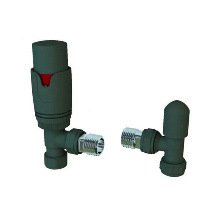 Eastbrook 15mm Angled TRV & Lockshield Valve - Matt Anthracite 41.3024 Image 1