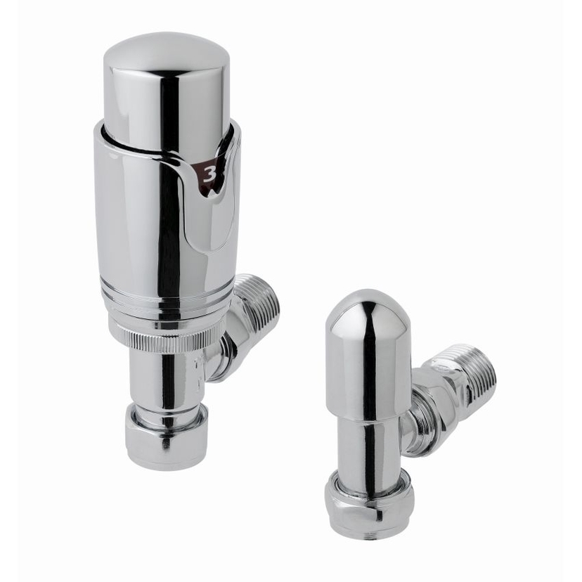 Eastbrook 15mm Angled TRV/LS Valve - All Chrome 12.041 Image 1