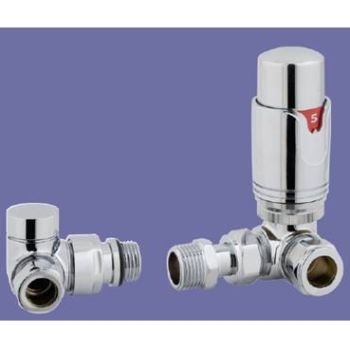 Eastbrook 15mm Corner TRV/LS Valve - All Chrome 12.045 Image 1