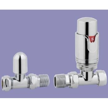 Eastbrook 15mm Straight TRV/LS Valve - All Chrome 12.043 Image 1