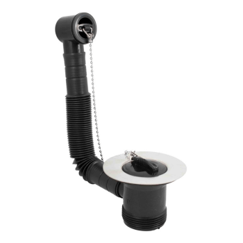 Instinct 11/2" Sink Waste (Plug Waste + Overflow) SS Flange 200486INS Image 1