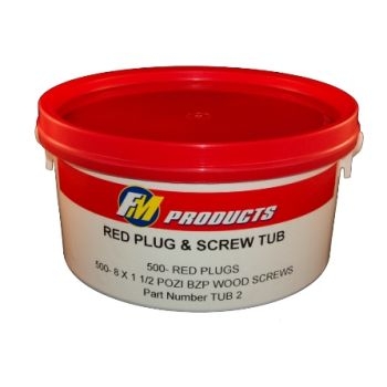 FM Products Plug And Screw Tub Red (500 pack) TUB2 Image 1