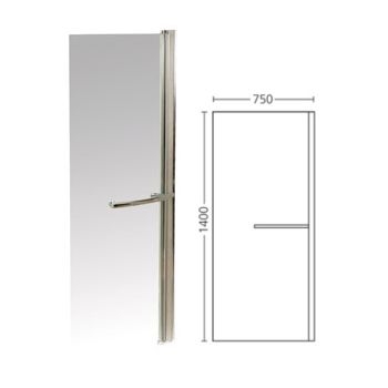 (USE CODE WB352896WT Fresssh P Shaped Bath Glass Panel 352896WT Image 1