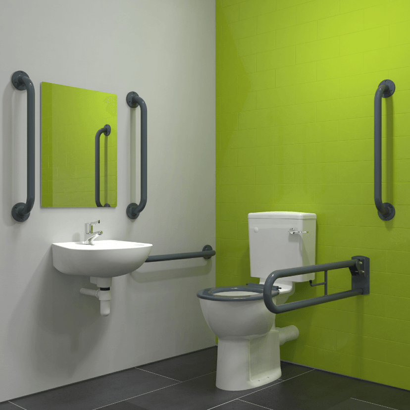 Instinct DOCM Pack Rimless,C/C,Basin (1TH),Rails+Seat D/Grey 200K1THDG Image 1