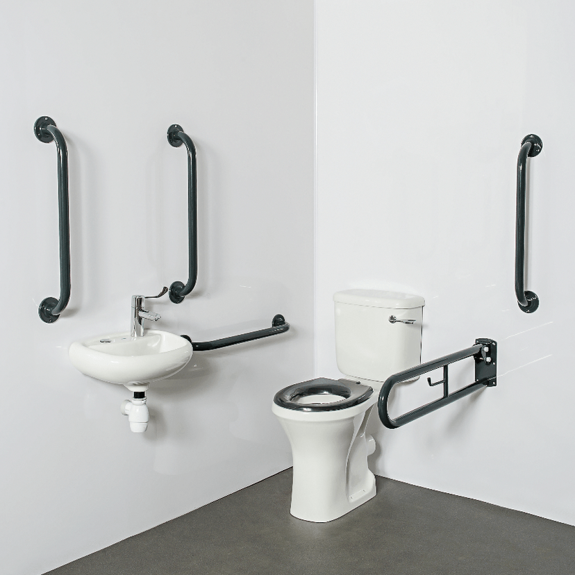 Instinct DOCM Pack Rimless,C/C,Basin (2TH),Rails+Seat D/Grey 200KDG Image 1