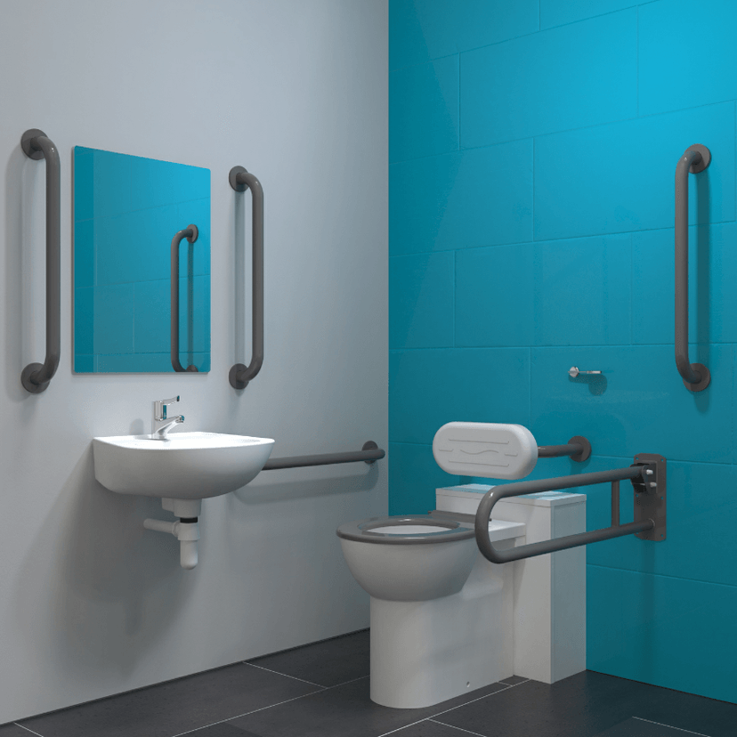 Instinct DOCM Pack-BTW,Conc Cist,Basin (2TH),Rails+Seat Grey DM800KGY Image 1