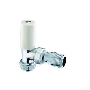 15mm Terrier Lockshield Angled Radiator Valve - Chrome 601038 Image 1