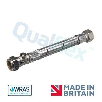 WRAS 1/2" x 15mm x 150mm Brass Isolating Flexi Hose BFFTCWIV-15D150 Image 1