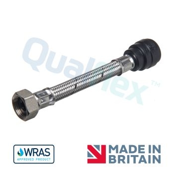 Qualflex WRAS 3/4" x 22mm x 300mm Pushfit Flexi Hose Q10108DG Image 1