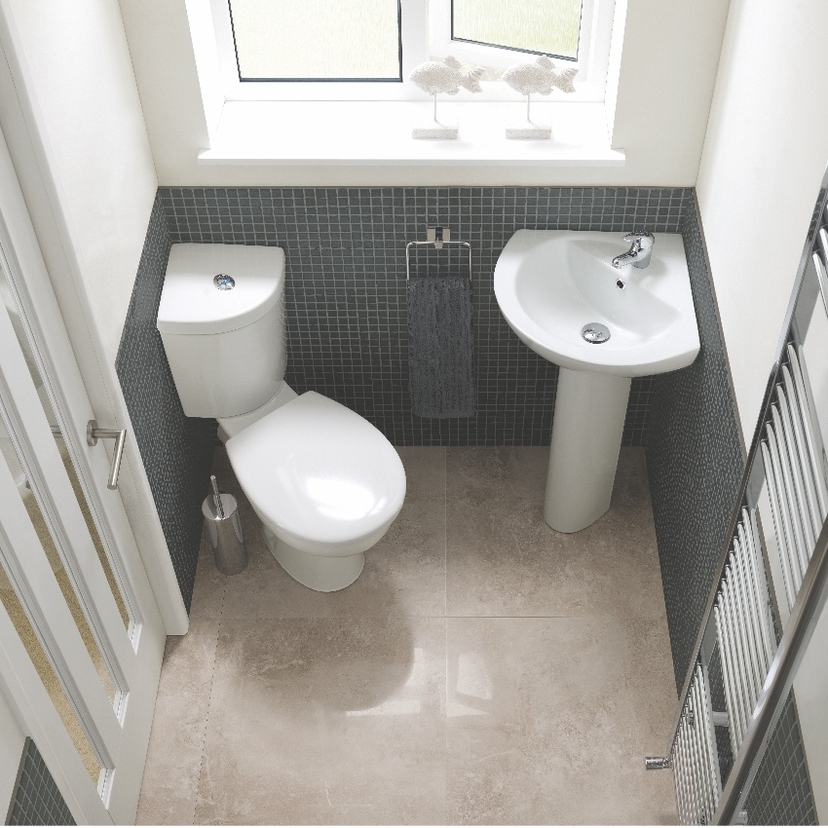 Eastbrook Loire Corner 4 Piece Set inc. 400mm 2TH Basin & S/C Seat Image 1