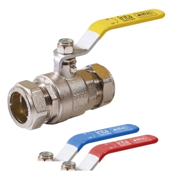 Inta Uni 15mm Lever Ball Valve inc. Red/Blue Sleeves IN89ALGWC15 Image 1