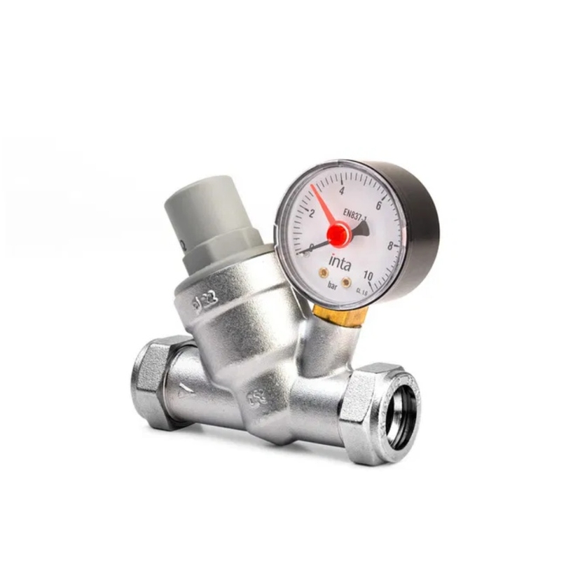 Inta 15mm Pressure Reducing Valve with Gauge PRV22331510.1 Image 1