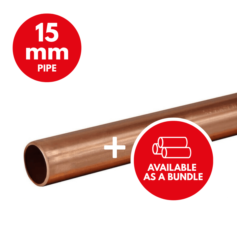Lawton 15mm TX Copper Pipe 3m Length Image 1