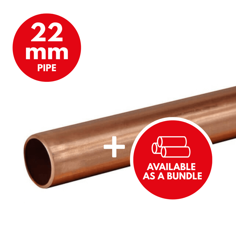 22mm TX Copper Pipe 3m Length Image 1