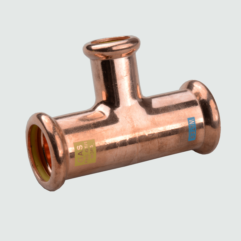 M-Press WaterGas 22 x 15(br) x 15mm Reducing Tee 99115221515 Image 1