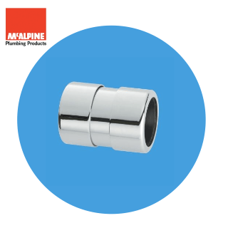 McAlpine 35mm Compression Straight Connector - Chrome Plated 35G-CB Image 1