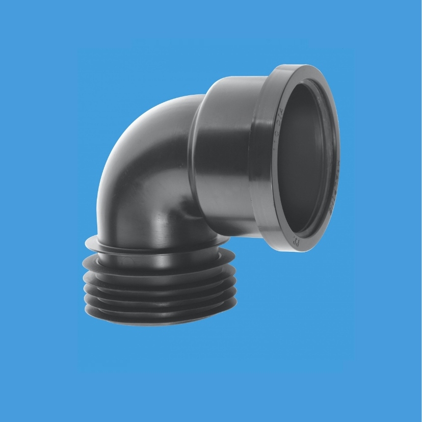 McAlpine 4" Cast x PVC Drain Connector - Black DC90-BL Image 1