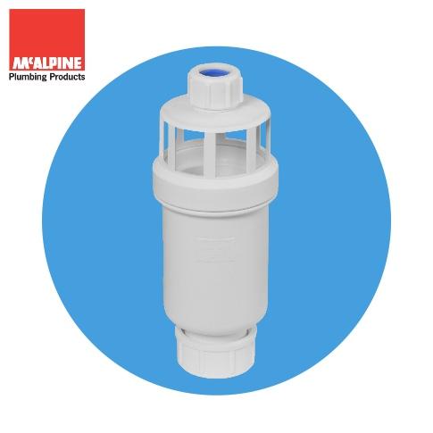 McAlpine Tundish with self closing valve - 15mm inlet x 22mm outlet