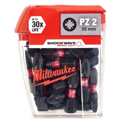 Milwaukee PZ2 Shockwave 25mm Driver Bits (25 pack) 4932472041 Image 1