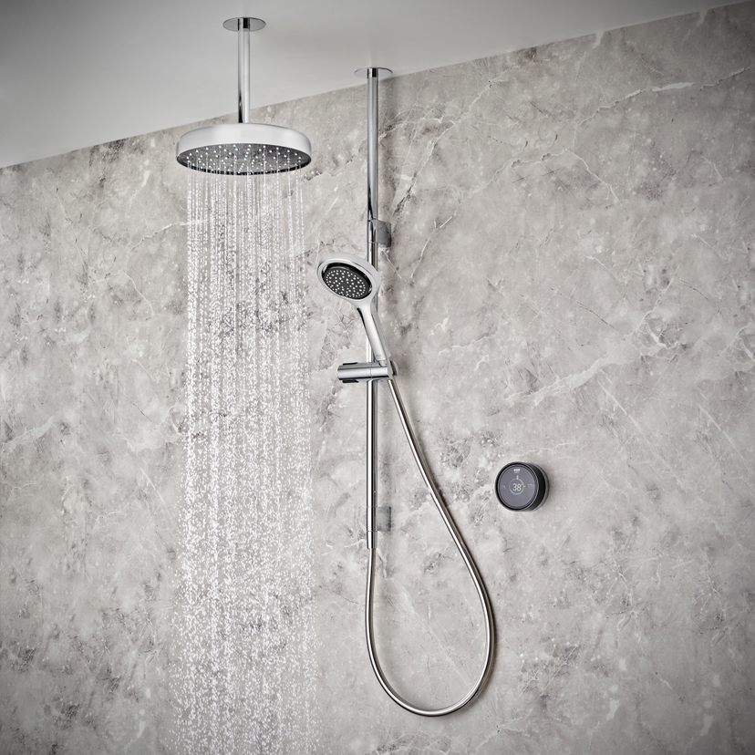 Mira Platinum Dual Pumped Ceiling Fed Digital Shower 1.1981.011 Image 1