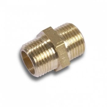 3/8" Brass Hex Nipple BRHN-C Image 1