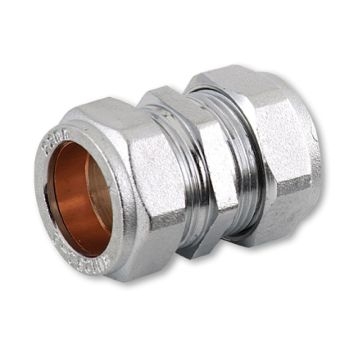 22mm Chrome Compression Straight Coupling CCC-22 Image 1