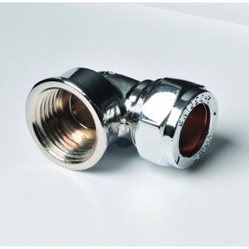 15mm x 1/2" Chrome Compression FI Elbow CCEAF-15D Image 1