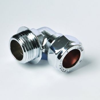 15mm x 1/2" Chrome Compression MI Elbow CCEAM-15D Image 1