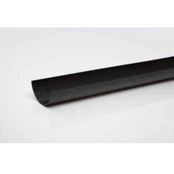 Polypipe 112mm Half Round 2m Gutter - Black RR100B Image 1
