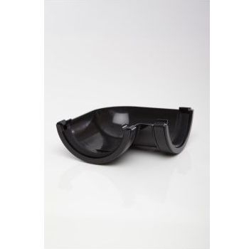 Polypipe 112mm 90 degree Angle Gutter - Black RR103B Image 1