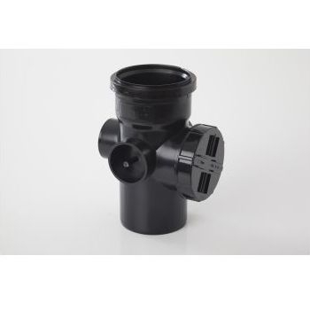 Polypipe 110mm Socket Spigot Access Pipe - Black SA43B Image 1