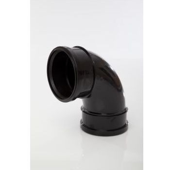 Polypipe 110mm Bend 92.5 degree Double Socket - Black SB417B Image 1