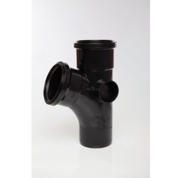 Polypipe 110mm 112.5 degree Single Branch - Black ST403B Image 1