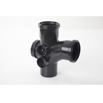 Polypipe 110mm 92.5 degree Access Branch - Black ST410B Image 1