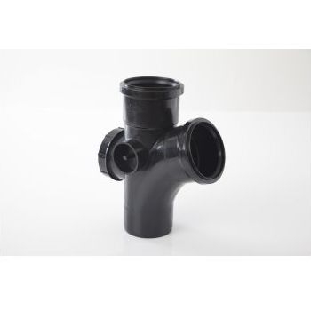 Polypipe 110mm 112.5 degree Access Branch - Black ST412B Image 1