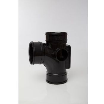 Polypipe 4" System 2000 92.5 degree Access Branch - Black SWA09B Image 1