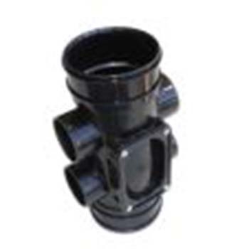 Polypipe 110mm System 2000 Double Socket Access Pipe - Black SWA43B Image 1