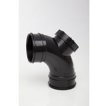 Polypipe 4" System 2000 92.5 Access Bend - Black SWA87B Image 1