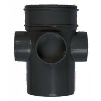 Polypipe 110mm System 2000 Single Socket Short Boss - Black SWE59B Image 1