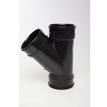 Polypipe 110mm System 2000 135 deg Triple Socket Branch - Black SWT37B Image 1