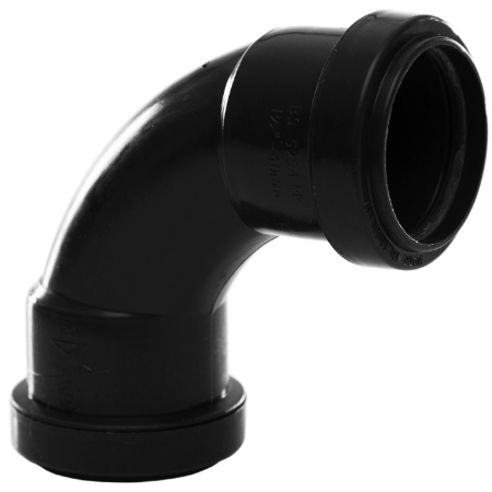 Polypipe 40mm Pushfit Swept Bend - Black WP14B Image 1