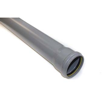 Polypipe 82mm Single Socket 3m Pipe - Grey SP330G Image 1