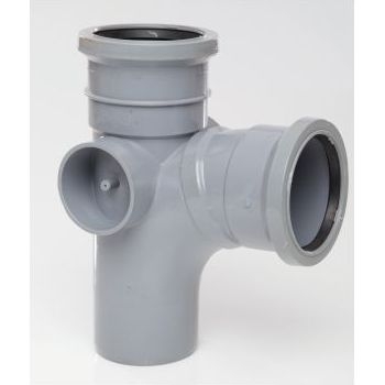 Polypipe 82mm 92.5 degree Single Branch - Grey ST301G Image 1