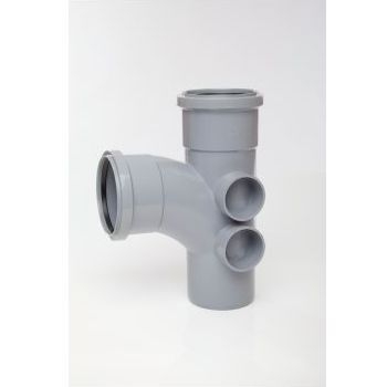 Polypipe 110mm Single Branch (4 Boss) - Grey ST414G Image 1