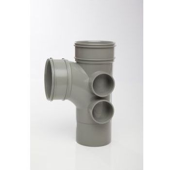 Polypipe 110mm System 2000 92.5 degree Double Socket Branch SWT28SG Image 1