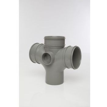Polypipe 4" System 2000 Triple Socket Double Branch SWU423SG Image 1