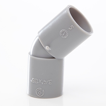 Polypipe Pushfit Overflow 45 degree Bend - Grey VP55G Image 1